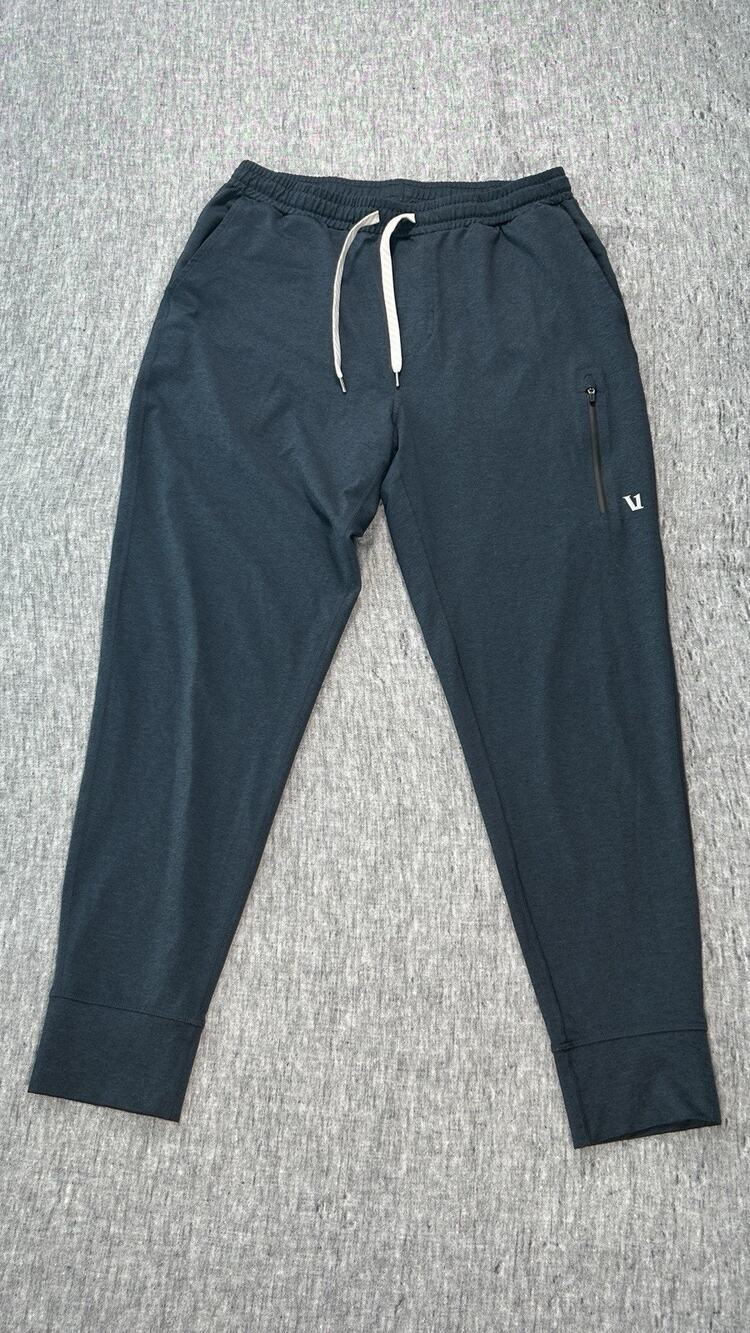 Vuori Sunday Performance Jogger Pants Mens Medium Green Stretch Zip Pockets V416